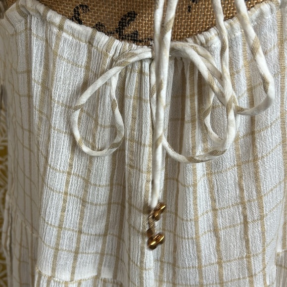 NWT Free People Marigold Gauzy Plaid Tiered Maxi Dress in Canvas Combo Sz XL - Picture 14 of 16